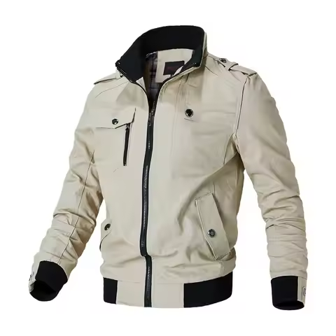 Men's Jacket Casual Fashion Outer Jacket Men's Jacket Men's Spring Autumn 2026 New Stand Up Slim Mil
