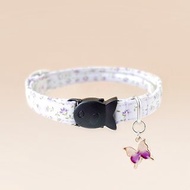 Secret Garden breakaway cat collar : Lavender with butterfly charm (Add-on)