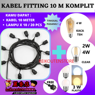 10M Kabel Fitting Gantung 10 METER 10 Lampu LED Gantung CAFE 10Meter LAMPU TAMAN LED Outdoor E27 10 