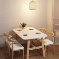 Wood Set Solid Extendable Round Sintered Dining Table Chairs Nordic Stone