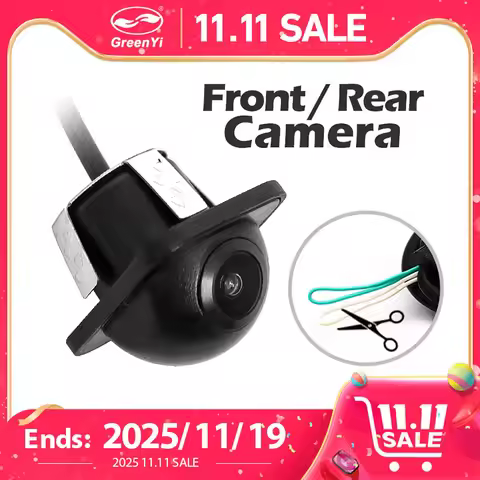 GreenYi Vehicle Front Side Rear View Camera Normal Image Optional Distance Scale Line Mirror/Non-mir