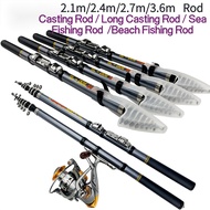 [Istimewa Hari Ini]2.1-3.0m joran pancing jigging rod 15 kaki pantai mini fishing rod set travel Rod