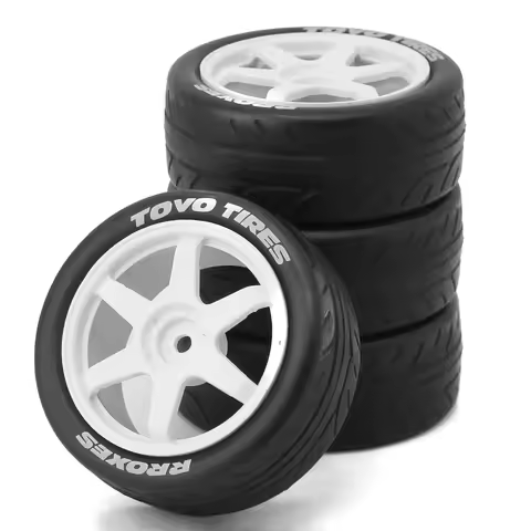 4pcs 68mm Rubber Tire Wheel Tyre 12mm Hex for Tamiya TT01 TT01E TT02 TT02B TA06 XV01 XV02 PTG-2 1/10