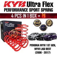 KYB U-FLEX PERODUA MYVI LAGI BEST KYB ULTRA FLEX SPORT SPRING (SPRING RENDAH) 4 PCS DALAM 1 KOTAK
