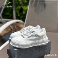 White and Black Checkered Microfiber Leather Shoes JL8086, thick shape, hugs the feet to increase he