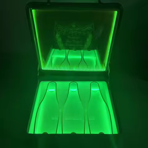 3 bottle Ice Rock Ace of Spade LED Briefcase VIP Bottle Presenter Vodka Suitcase