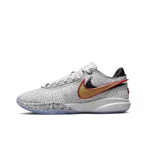 Nike LeBron 20 Basketball Shoes Men's Low Top Gray/Red DJ5422-100