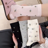 Breathable Mid Tube Socks Women Floral Design Casual Comfort Socks - Fashion Floral Design Mid Tube 