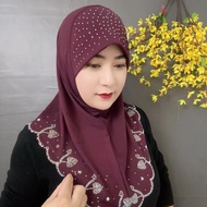 Cherry Crystal Hemp Head Cover Home Head Cover Scarf Minority Ethnic Headscarf New Head Cover Back E