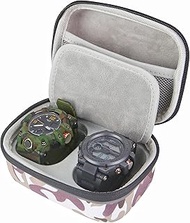 Tactical-Style Watch & TWS Storage Box Waterproof Shockproof Travel Case with D-Ring Carabiner for A