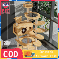 Large Cat Tree House Wood Cat Condo Bed Scratcher House Cat Tower Hammock Cat Climbing Cat Scratcher