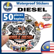 50pcs Diesel & Slogan Waterproof Sticker | Car Sticker | Kalis Air | Diesel | Logo Sticker | +