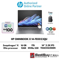 HP OMNIBOOK X 14-FE0023QU AI PC LAPTOP (SNAPDRAGON X ELITE X1E-78-100 / QUALCOMM ADRENO / 16GB LPDDR
