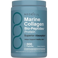 NeoCell Marine Collagen Peptides Capsules | 300 Pills | with Hyaluronic Acid | Plus Vitamin C | Supe