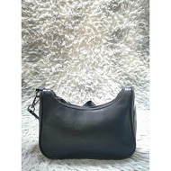 Plain Black leather Baguette Bag