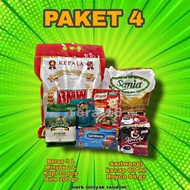 paket 4 / sembako /beras/ minyak/ gula/ royco /kopi /kecap/ teh/ paket