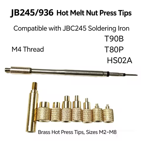 Heat Insert Nut Iron Tip C245/HS-02A/T80P/T90B Soldering Iron Insert Internal Thread Head M2-M8 Bras
