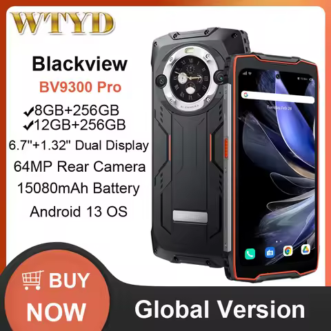 Blackview BV9300 Pro Rugged Phone 8GB/12GB+256GB 15080mAh 6.7'' Display Android 13 MediaTek Helio G9