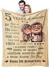 5 Year Anniversary Blanket Gifts for Wife/Her, 5 Year Marriage Anniversary Blanket Gifts 60’’X50’’, 