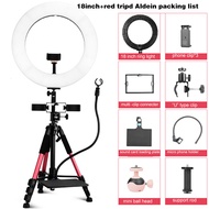 QZSD ไฟกลมขนาด 18 นิ้ว  ชุดอุปกรณ์ไลฟ์สด มี 3 ขา พร้อม ขาจับมือถือ มีไฟLED ชุดอุปกรณ์ Live สด  ใช้ เ