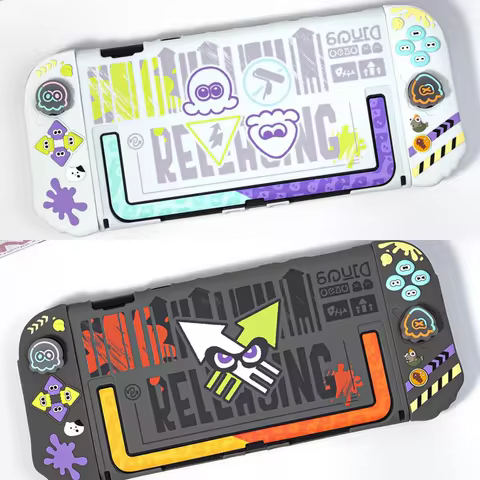 New Switch 2 Oled Splatoon 3 Split Type Silicone Protective Case Dockable Anti Scratch Shockproof Wi