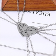5Pcs BFF Best Friend Forever Necklace Set Matching Heart Pendant Friendship Necklaces for 5 Women Gi