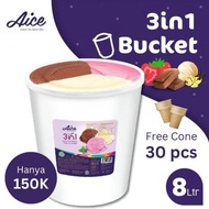 Ready Stock Ice Cream Aice 8 Liter 3 Rasa Ready Promo Cone Ice Promo