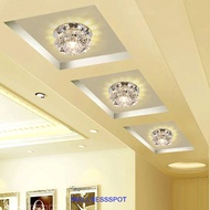 WELLNESSSPOT LED Ceiling Lights, Crystal 3W Balcony lamp, Multicolor Downlight Aisle Flush 220V Mode
