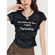 korean black round neck t shirt for woman clothing t shirt casual tops for women elegant xs