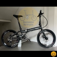 Fnhon Blast 22 Inch Lightweight Folding Bike Shimano 9 Speed Matte Black All Black Rifle Java Hito