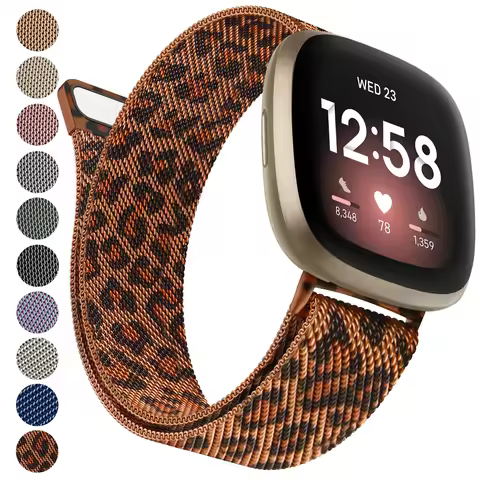Mental Magnetic Strap for Fitbit Versa 3/sense Band Watchband Wristband Bracelet for Fitbit Sense Co
