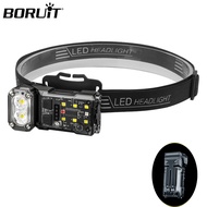 BORUiT 90° Rotatable keychain Flashlight Sensor Headlight Type-C Rechargeable Work Light