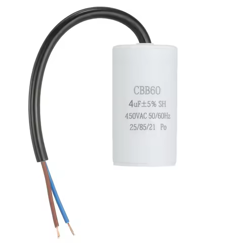1Pcs CBB60 Run Capacitor 3uf-100uf 450V AC 2 Wires 50/60Hz Cylinder White for Air Compressor Water P