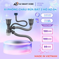 AZ-04 304 Stainless Steel 2-hole Sink Siphon Set, 50cm Soft Pipe, Anti-Odor, Sediment Filter, With R