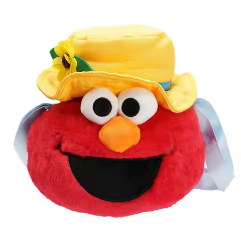 Cute Elmo Plush Bag From Sesame Street Soft Cuddly Crossbody Bag Charm Perfect for Kids Bags Backpac