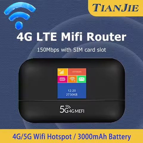 TIANJIE G43 4G Mobile Router with Wi-Fi Hotspot 3000mAh Battery Mifi Router Global Band Support Busi