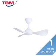 Alkova MILI 3B/33 MATT WHITE Ceiling Fan 3 Blades 33 Inch Motor DC Matt White