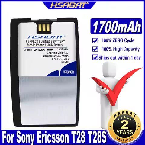 HSABAT BSL10 BSL-10 1700mAh Battery for Sony Ericsson T28 T28S T28SC T29 T39 T520 T320 R520 R320 BUS