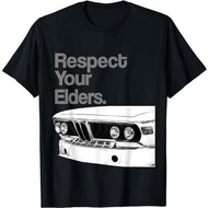 T-Shirt bmw E30 Respect Your Elders Vintage Euro 8 Premium Cotton Combed 24s T-Shirt Original 100% |