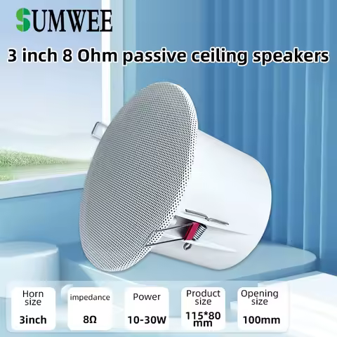 3 Inch 10W Wall Ceiling Speakers 8 ohm Impedance Full Range Stereo Sound Embedded Passive Speakers H