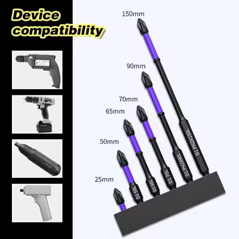 Anti-Slip Strong Magnetic Phillips Screwdriver Bits 25/50/65/70/90/150mm S2 Steel for Electric Screw