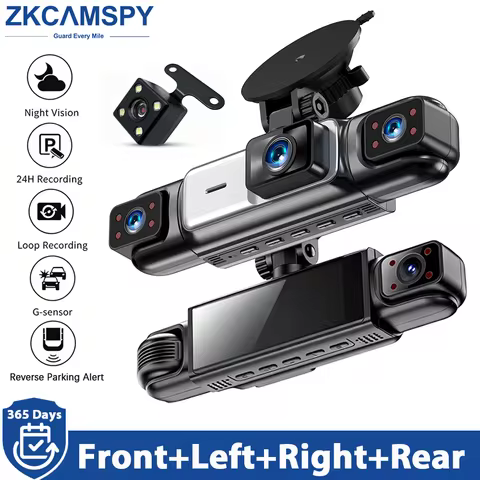 Dash Cam 4 Car Cameras Black Box Night Vision 24/7 Parking Reverse Parking Alert Video Recorder Loop