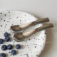 Korean Style ins Style Pudding Yogurt Spoon Stainless Steel 304 Dessert Cake Spoon Breakfast Spoon S