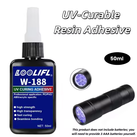 50ml Uv Resin Glue, Dual-Purpose Uv Glue for Bonding and Welding, Fast-Drying Resin Glue with Light,