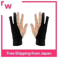 TOPXIAOBAO ถุงมือสำหรับปากกาแท็บเล็ต,สองถุงมือแบบเปิดครึ่งนิ้ว,2แพ็ค,ขนาด M,ถุงมือวาดรูป,ถุงมือวาดรูป Unisex,สีดำ