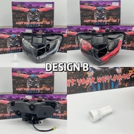 HEADLAMP CUSTOM MADE LED Y15zr v2 LC135 v8 FI ZHIPAT y15 light lampu besar depan head naruto sharing