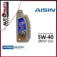 100% ORIGINAL Aisin Engine Oil Fully Synthetic with Pao + Ester SN/CF 5W40 (1L) (OLD PACKING)