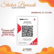 PRINT CUSTOM A5 SIZE SCAN QRIS STICKERS