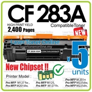 5x Compatible to H* CF283A 83A LaserJet Pro MFP M125 M127 M127fn M201dw M201n M225dw M225dn M 201dw 