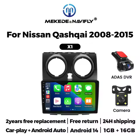 2Din 9 "Android 14 Car Radio CarPlay Auto Stereo Multimedia Player For Nissan Qashqai J10 2006-2013 